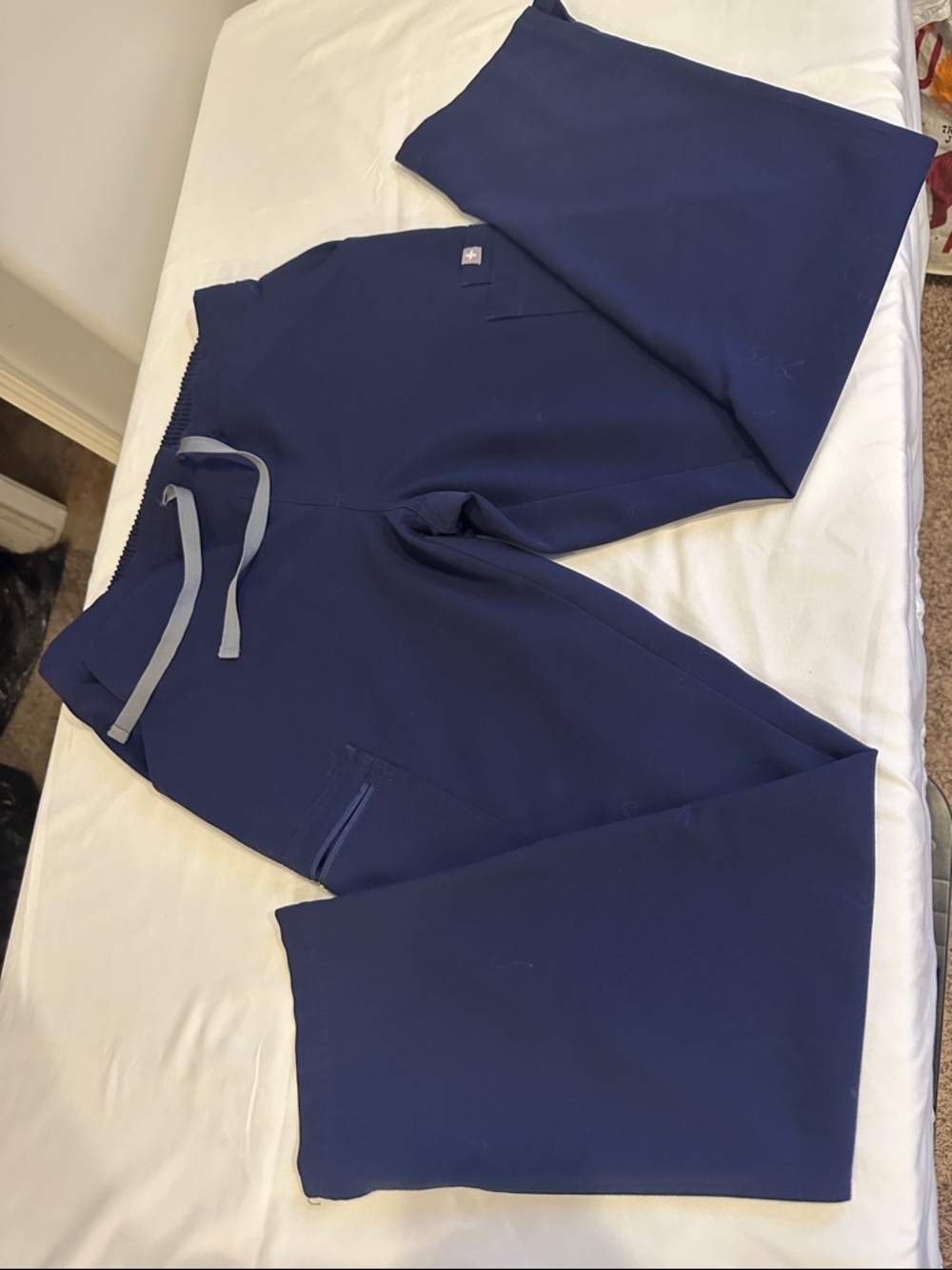 Figs Women's Navy Blue Drawstring Scrub Pants